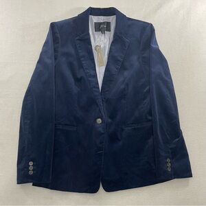 NWT J Crew Blazer Womens 12 Navy Corduroy Single Breasted Tailored Jacket AC256